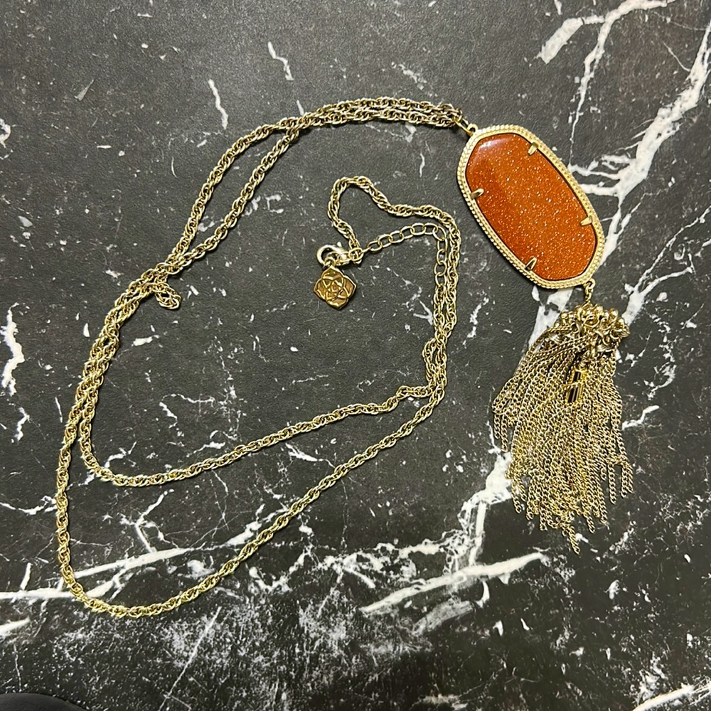 Kendra Scott Rayne Gold long pendant necklace